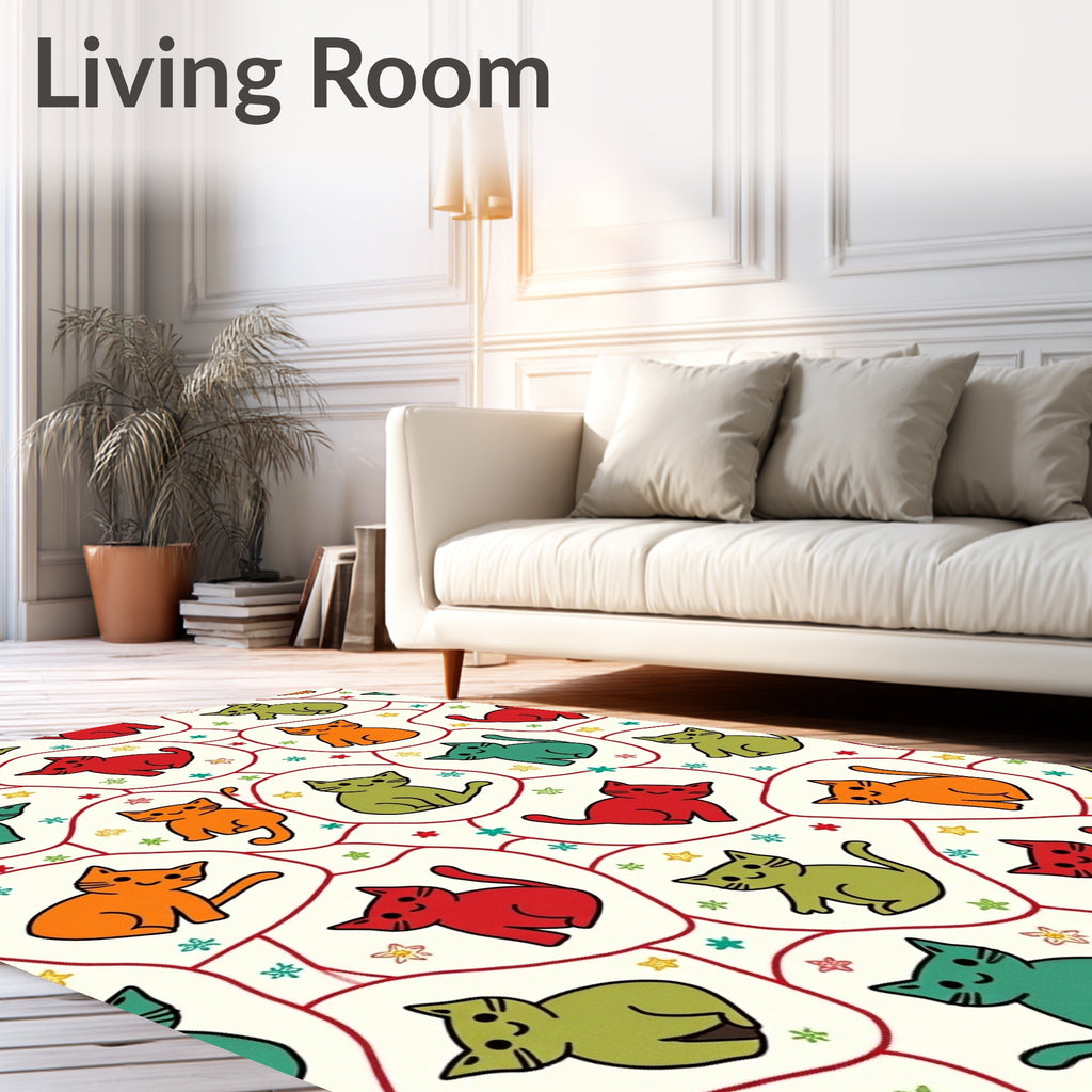 Cute Feline Friends Starry Fun Rug