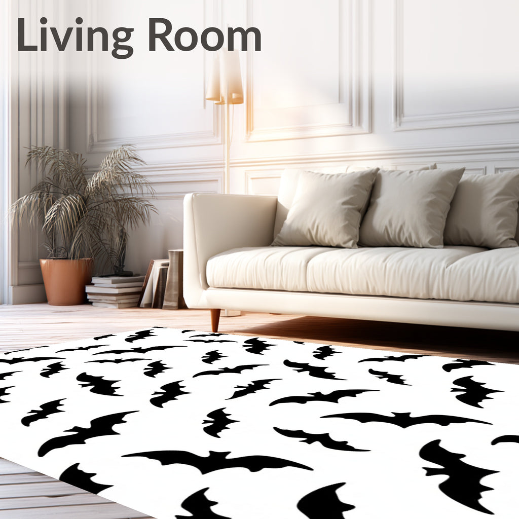 Nighttime Black Bat Scatter Rug