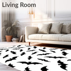 Nighttime Black Bat Scatter Rug