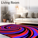 Vibrant Red Purple Swirl Rug