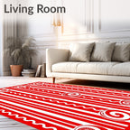 Red White Candy Swirl Stripe Rug