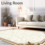 Golden Swirl Floral Ornament Rug