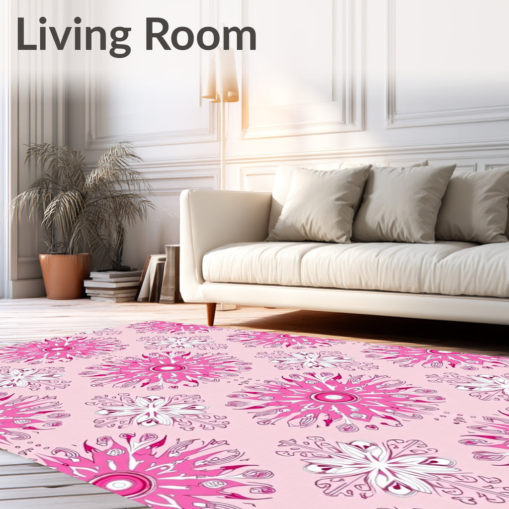 Pink Floral Medallion Repeat Rug