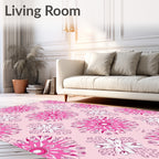 Pink Floral Medallion Repeat Rug