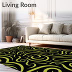 Lime Green Swirl Triangles Rug
