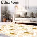 Caramel Cream Abstract Geometric Overlay Rug