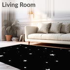Dark Night Sky Scattered Stars Rug