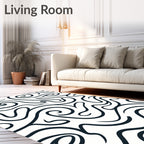 Midnight Swirls Abstract Organic Rug