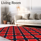 Red Diamond Tribal Insect Medallion Rug