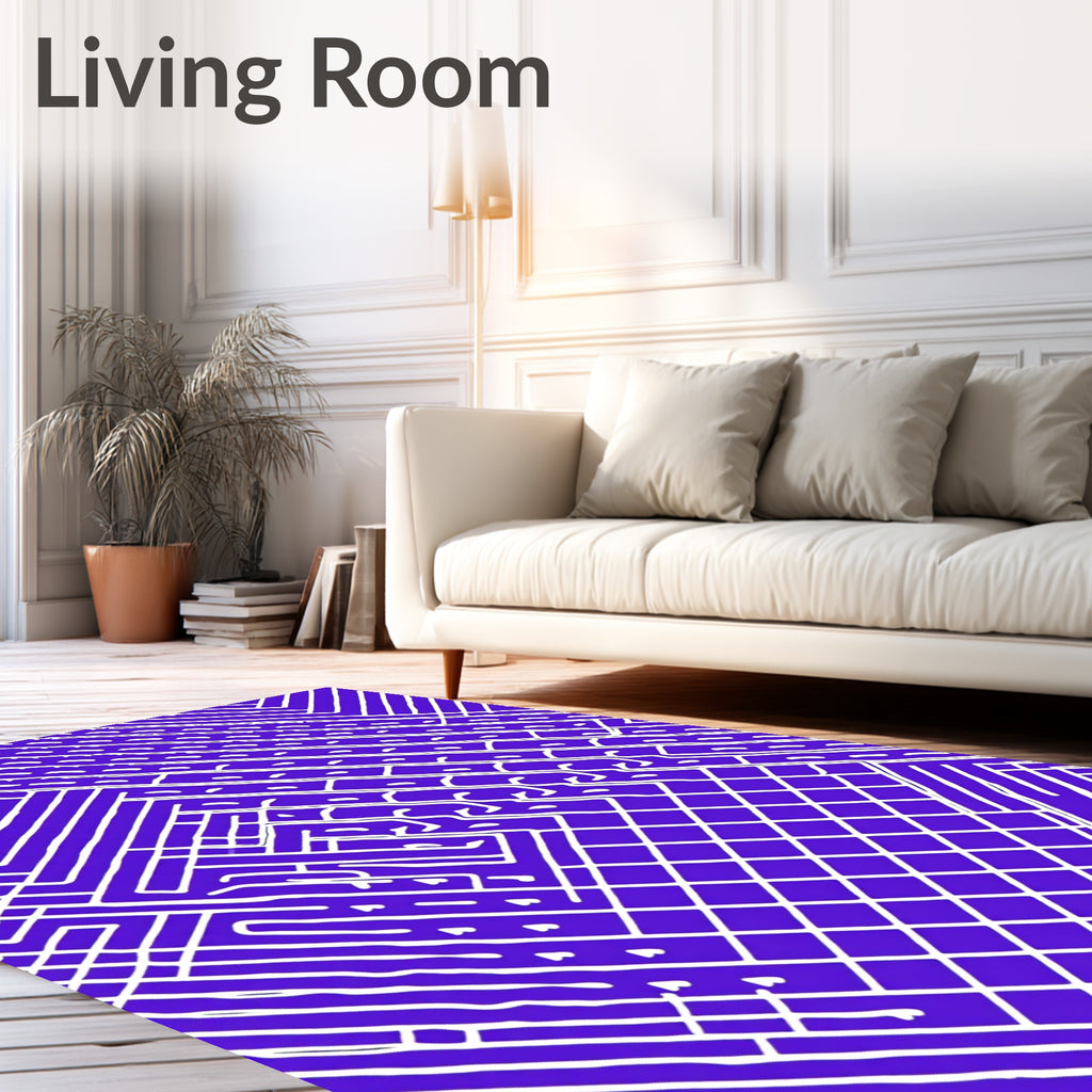 Amethyst White Linear Maze Rug
