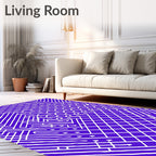 Amethyst White Linear Maze Rug