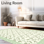 Light Green Vine Lattice Rug