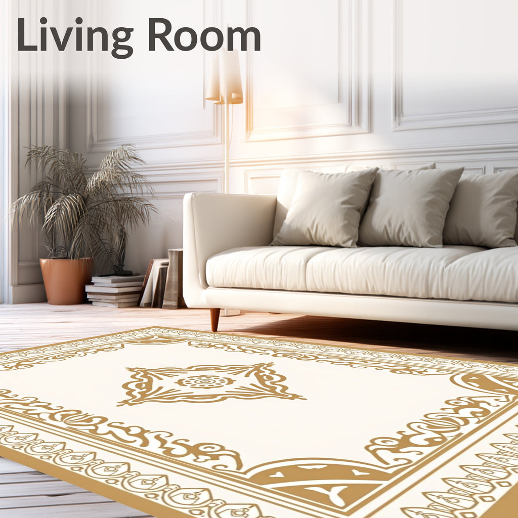 Oriental Gold Center Medallion Ivory Rug