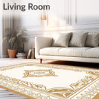 Oriental Gold Center Medallion Ivory Rug