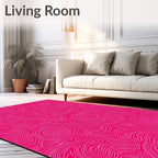 Vibrant Pink Swirl Topography Rug