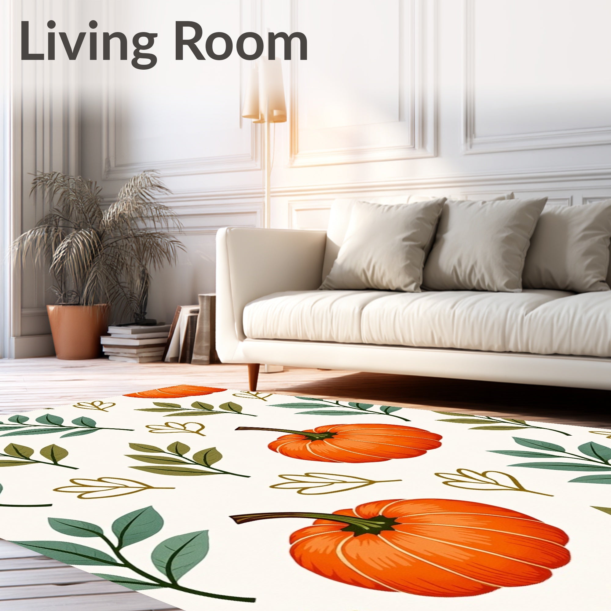 Autumn Pumpkin Vine Foliage Rug
