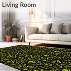 Chartreuse Organic Foliage Background Rug