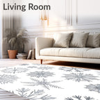 Silver Snowflake Winter Wonderland Rug