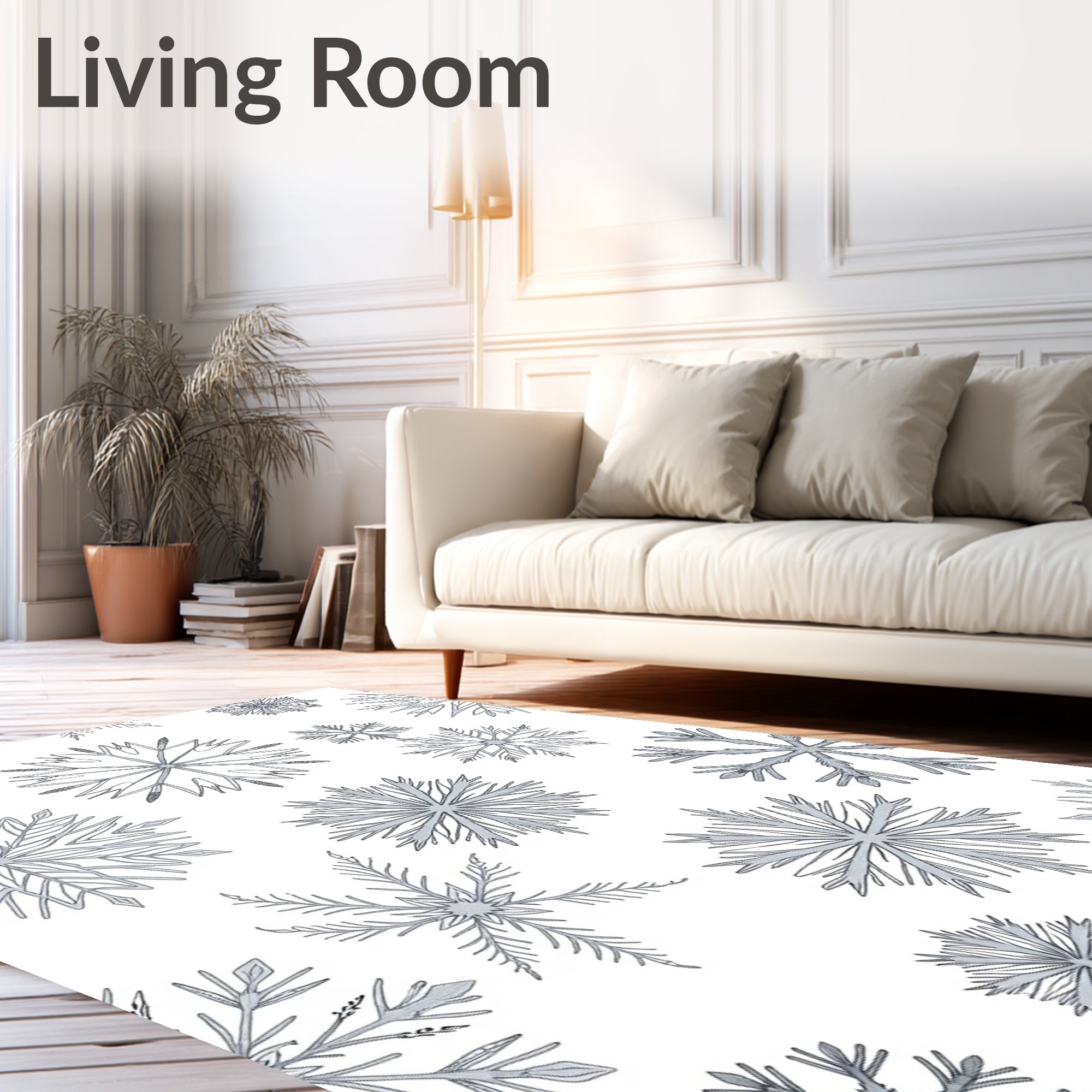 Silver Snowflake Winter Wonderland Rug