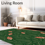 Jungle Green Leafy Botanical Background Rug