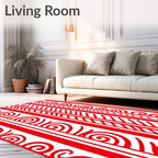 Bold Red Stripe Scroll Rug