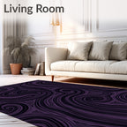 Deep Violet Swirling Triangles Rug