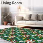 White Red Berry Floral Butterfly Garland Rug