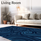 Deep Ocean Swirl Triangles Rug