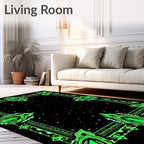 Emerald Eye Border Night Sky Rug