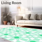 Mint Green Geometric Abstract Shape Rug