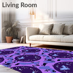 Purple Camel Silhouette Circular Arrangement Rug
