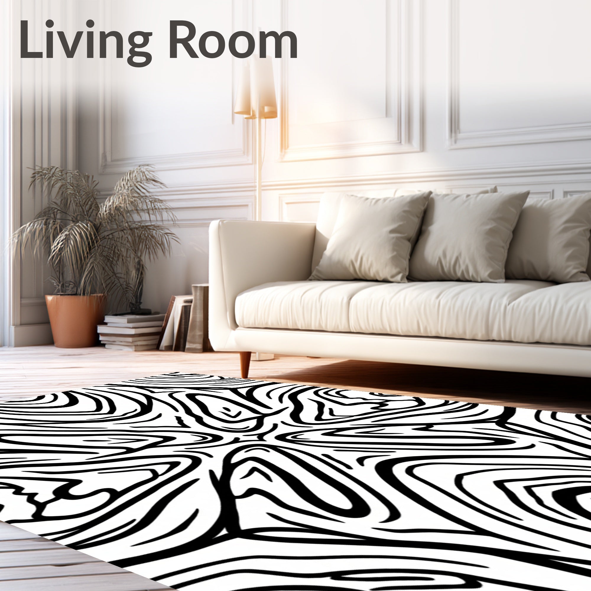Monochromatic Abstract Organic Flow Rug