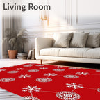Crimson Snowflake Medallion Garland Rug