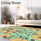 Golden Petal Vine Serenity Rug