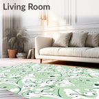 Mint Green Floral Swirl Harmony Rug