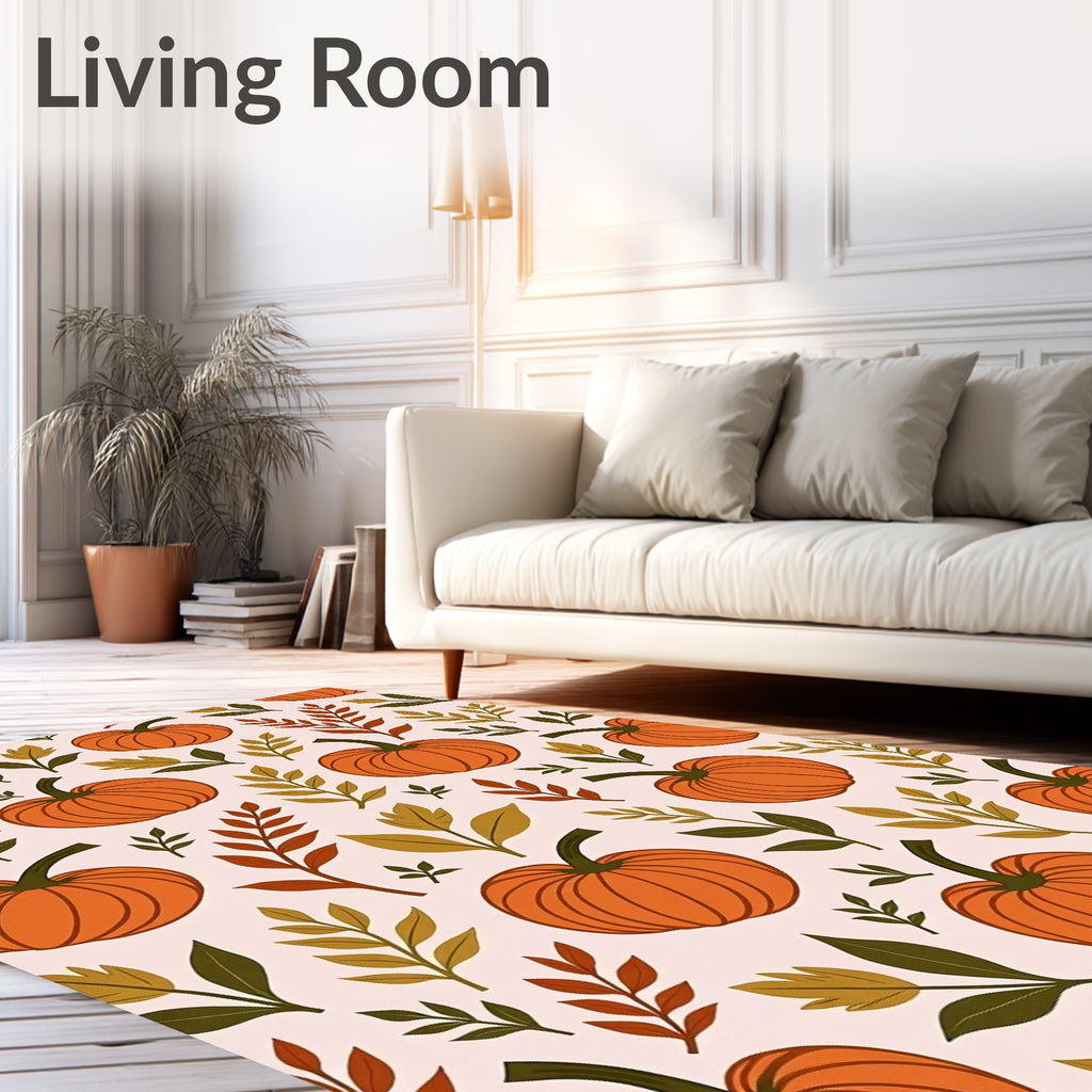 Autumn Orange Pumpkin Foliage Rug