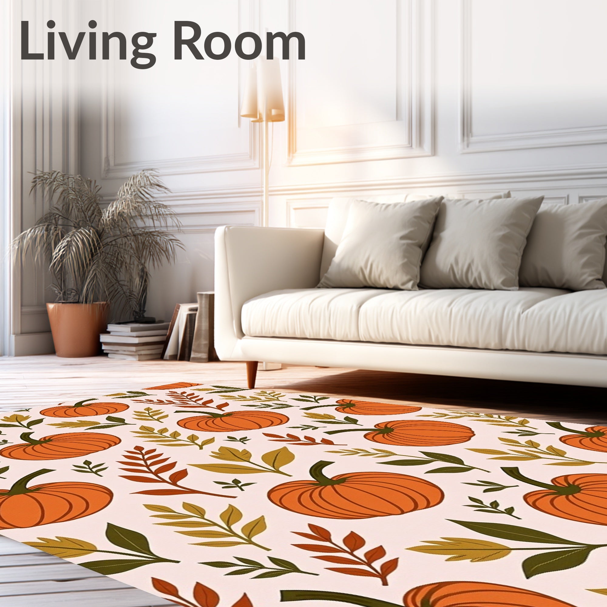 Autumn Orange Pumpkin Foliage Rug
