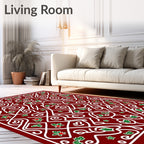 Crimson Holly Swirl Medallion Rug