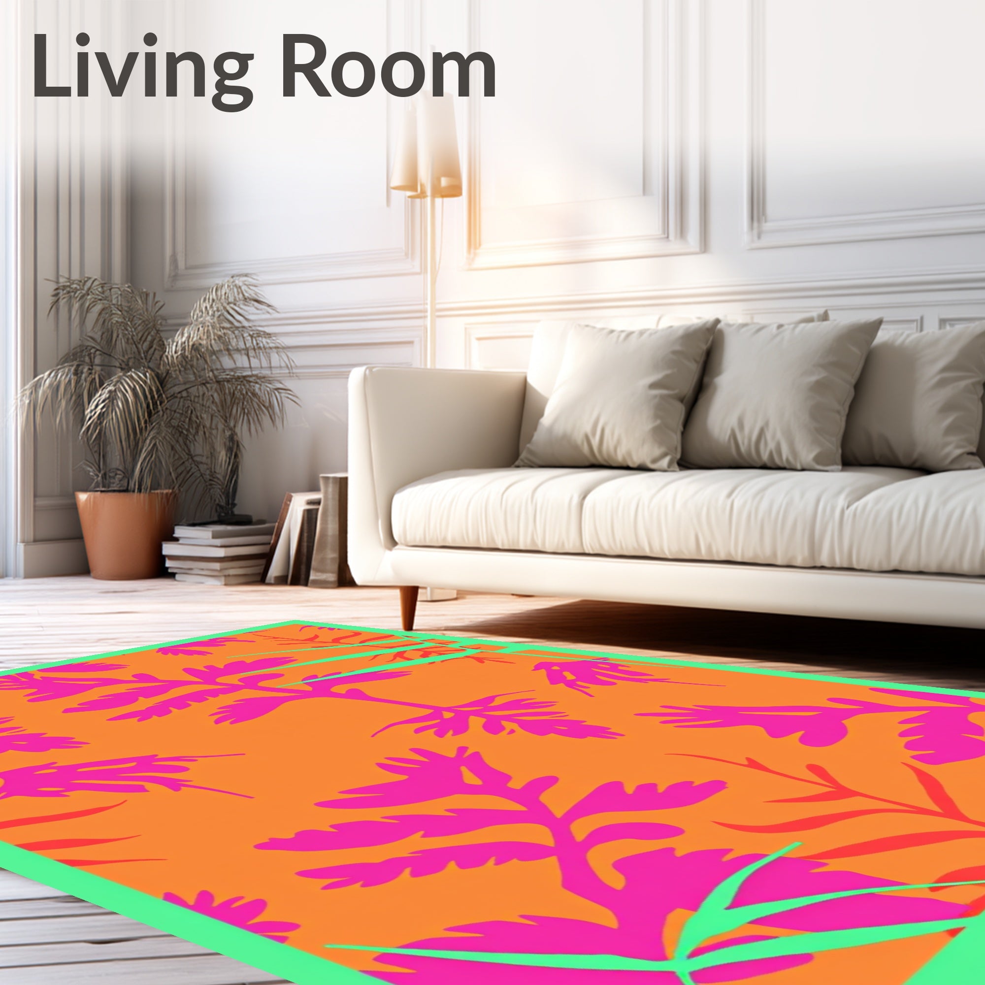 Vibrant Tropical Foliage Flora Rug