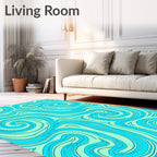 Aqua Swirls Aqua Abstract Swirls Rug