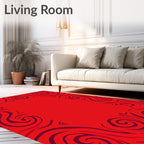 Crimson Swirl Border Rug