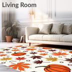 Autumn Pumpkin Maple Leaf Scatter Rug