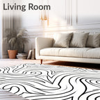 Monochromatic Swirl Tribal Art Rug