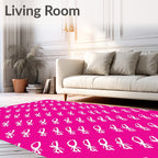 Vivid Pink Brushstroke Flower Rug