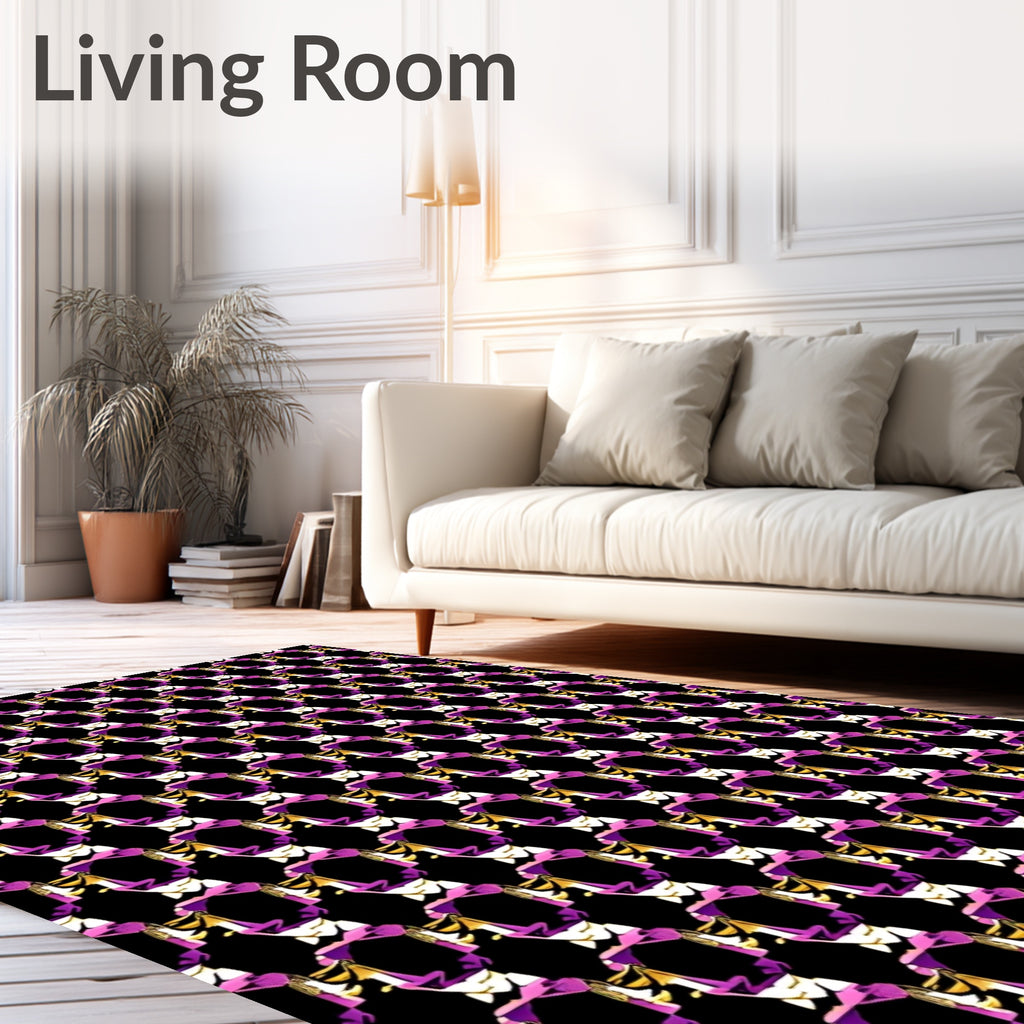 Glamorous Violet Faceted Gemstone Repeat Rug