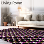 Glamorous Violet Faceted Gemstone Repeat Rug