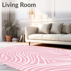 Soft Pink Swirling Lines Rug