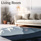 Serene Snowy Mountain Range Vista Rug