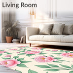 Pretty Pink Peony Botanical Garden Rug