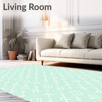 Pale Mint Linear Symbols Rug